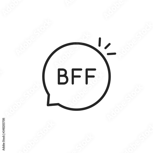 black thin line bff simple logo