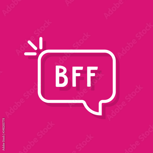 white linear bubble with bff word