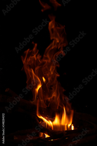 fire in the fireplace © KingQoala