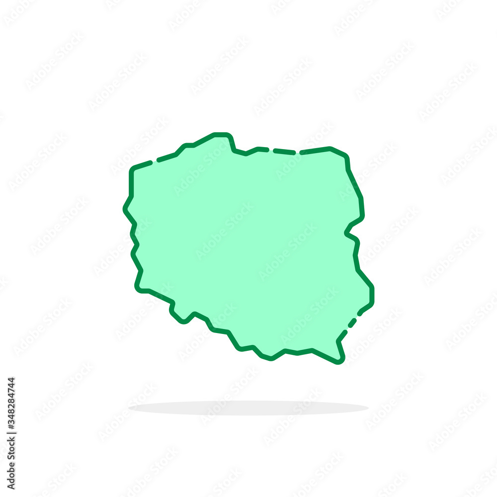 green cartoon linear poland icon