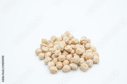 Konda Kadalai or chick peas shot on a white isolated background.