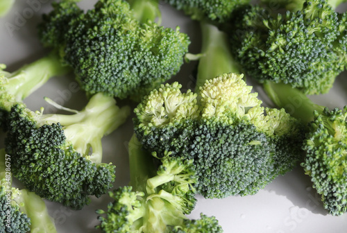 broccoli on a plate macro photo