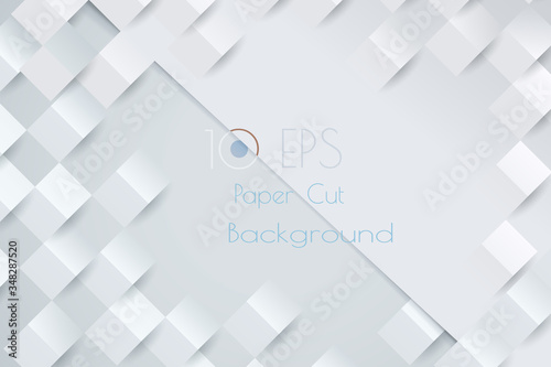 White gray papercut vector BG for your design