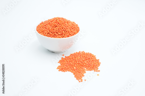 Mysore dhall or dal , an Indian cuisine shot on a white isolated background.