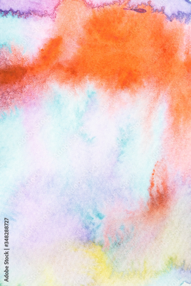 Obraz premium Abstract Watercolour Square Painting Multicolour Mixing Background