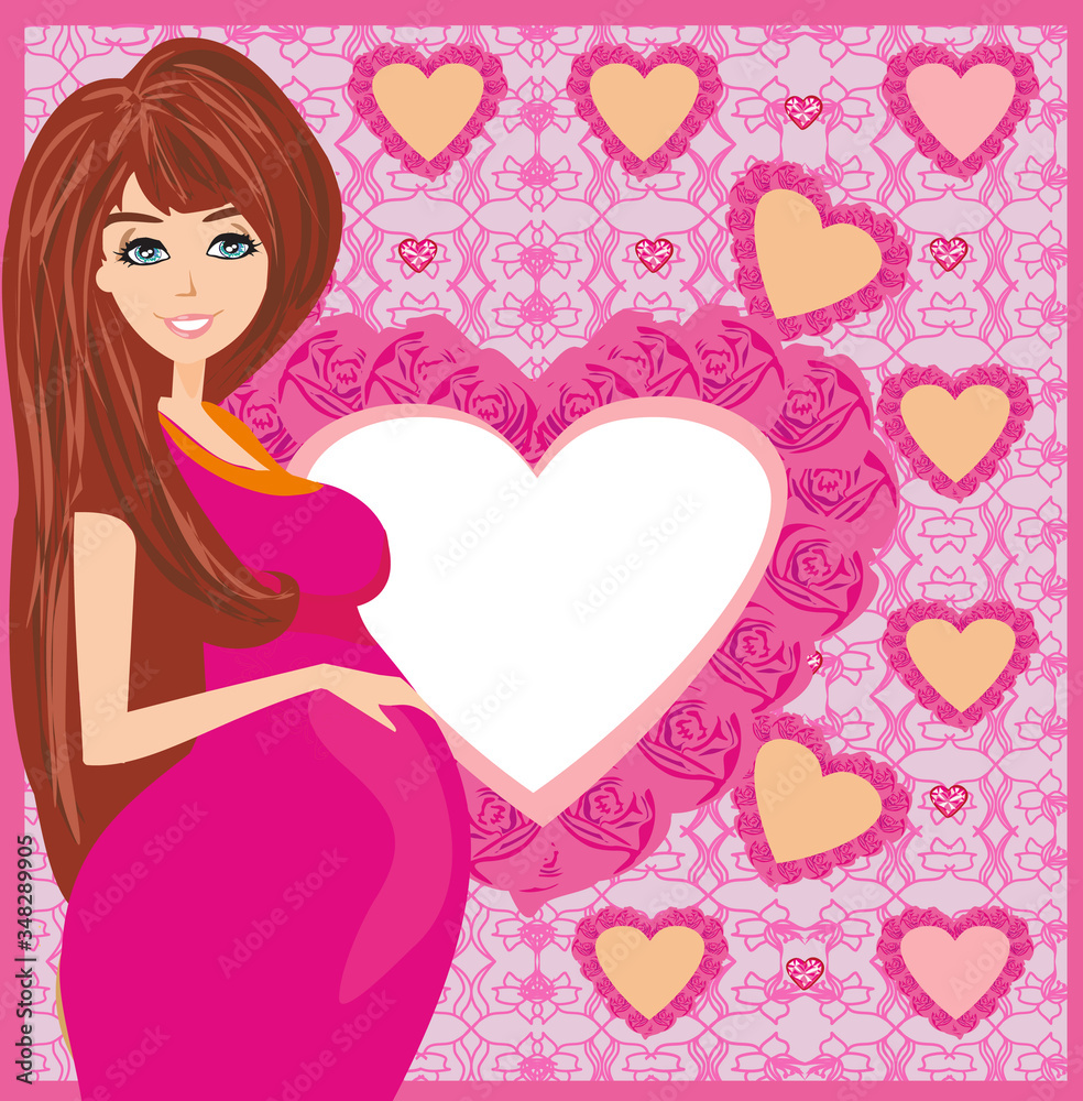 beautiful pregnant woman - Baby shower invitation beautiful pregnant woman - Baby shower invitation