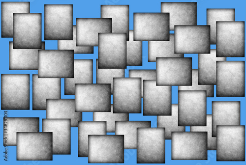 Gray rectangles on a blue background. Abstract background.