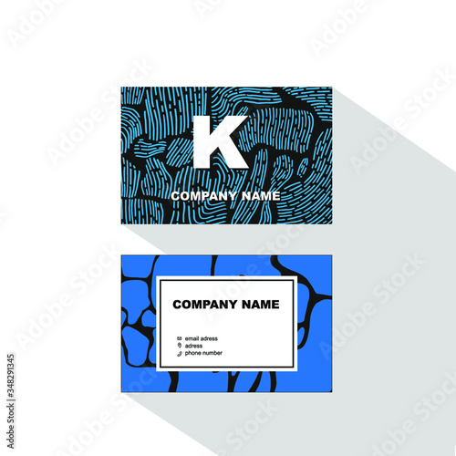 blue business vizit card hand-drawn photo