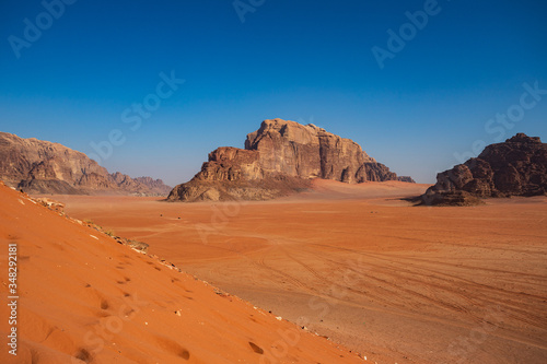 panorama nel deserto Wadi Rum  Giordania