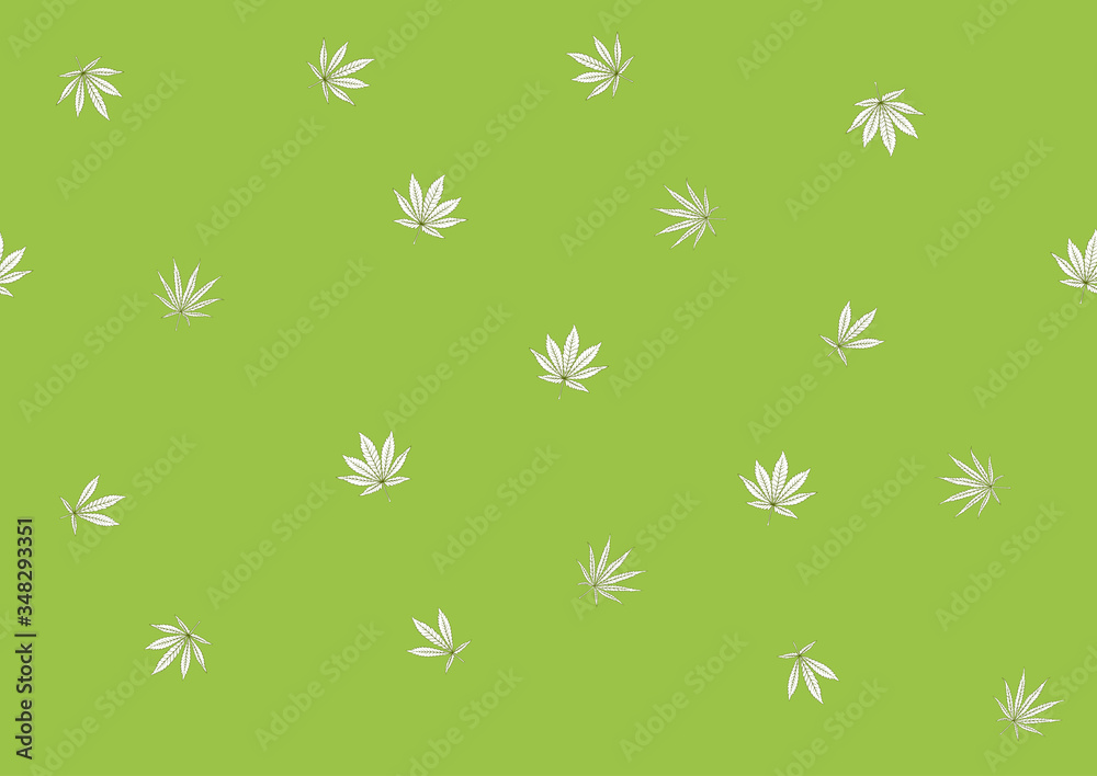 Cannabis leaves seamless pattern, background. Vector illustration in green colors. Cannabis leaves seamless pattern, background. Vector illustration in green colors.