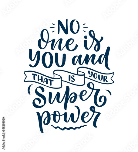 Be yourself lettering slogan. Funny quote for blog, poster and print design. Modern calligraphy text about selfcare. Vector