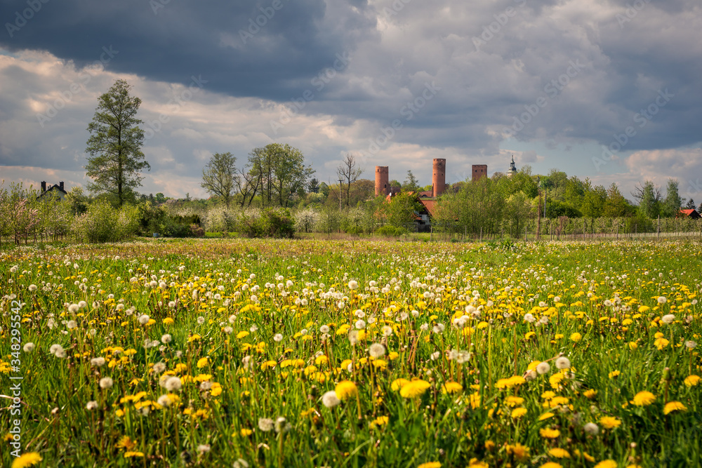Castle in Czersk at sunny spring day, Poland