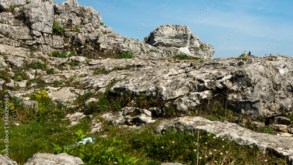 Ruins of the castle in Olsztyn. Free space for an inscription Ruins of the castle in Olsztyn. Free space for an inscription