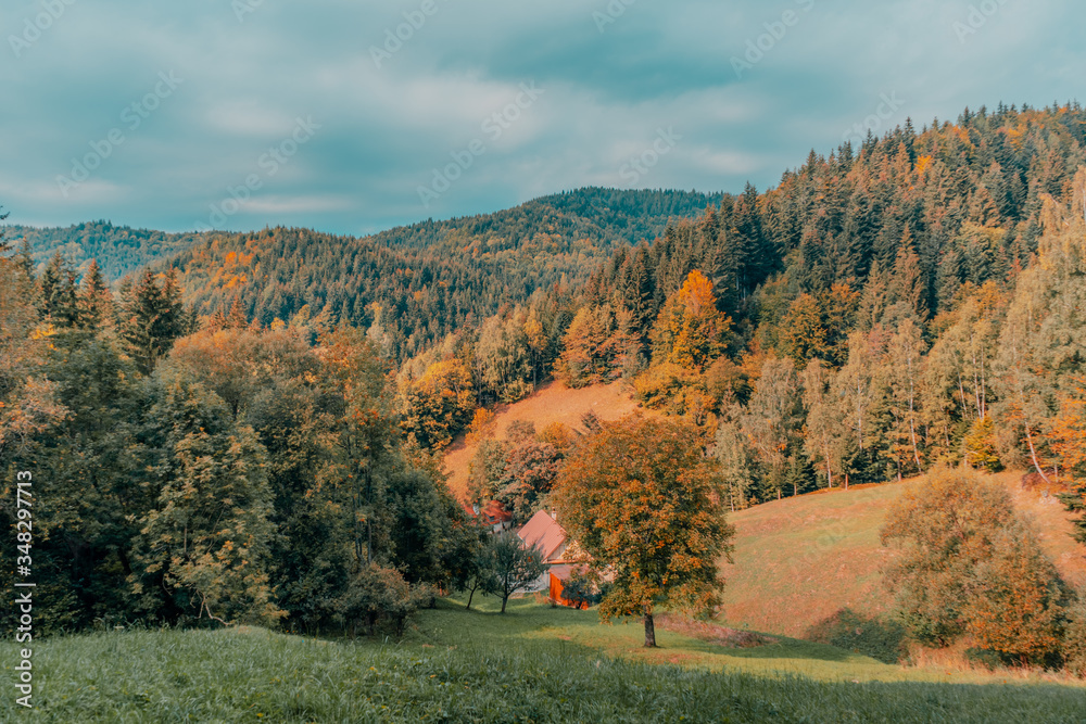 Beautiful landscape over the hills and mountains in Spania Dolina in Slovakia. Beautiful landscape over the hills and mountains in Spania Dolina in Slovakia.