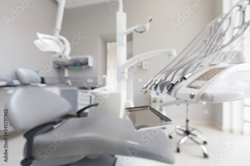 Modern high tech white dental clinic, newest equipment