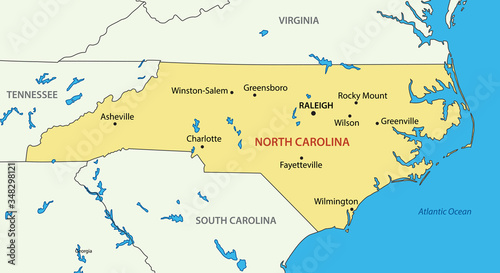 North Carolina - vector - state of USA