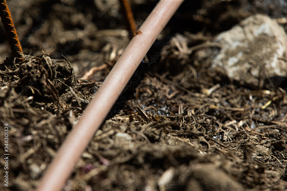 close up of a shovel in the ground close up of a shovel in the ground