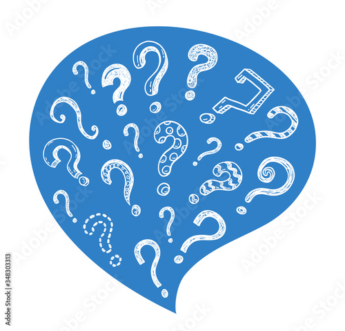 Doodle questions hand drawn illustration