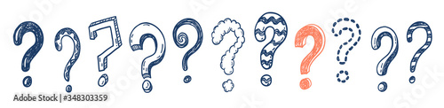 Doodle questions hand drawn illustration