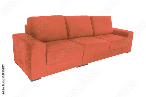modern suede couch sofa isolated