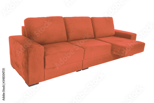 modern suede couch sofa isolated