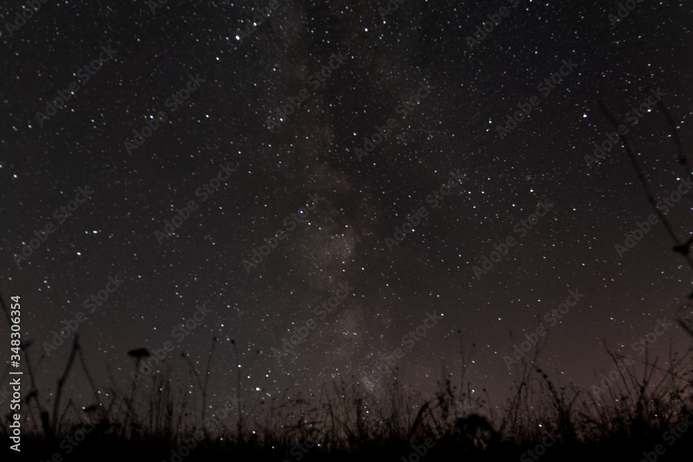 Obraz premium Milky way beyond grass