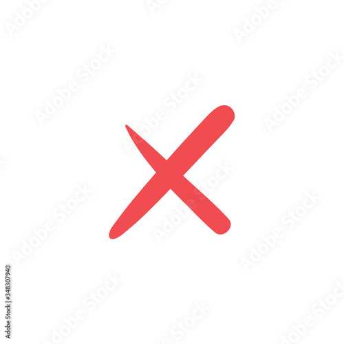 X Marks . Red Crossed Vector. Stock vector illustration isolated on white background.