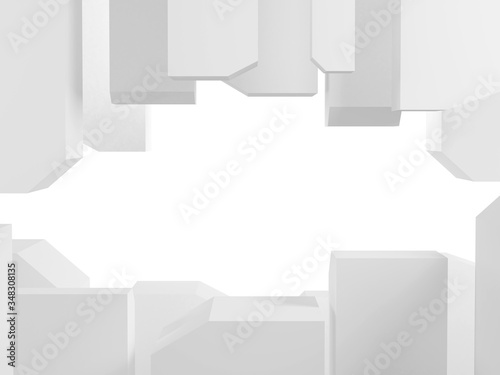 Abstract white high-tech background, blank frame