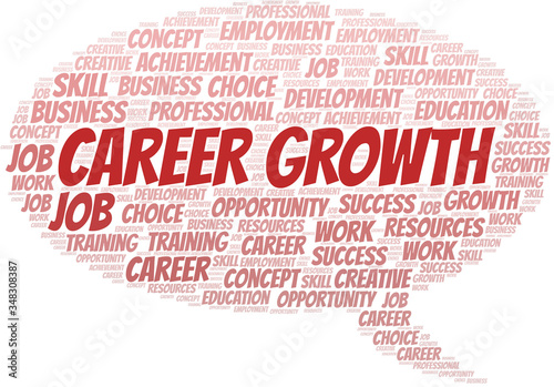 Career Growth typography vector word cloud.