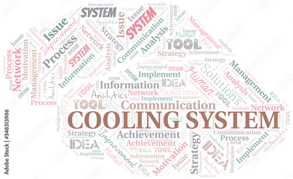 Cooling System typography vector word cloud.