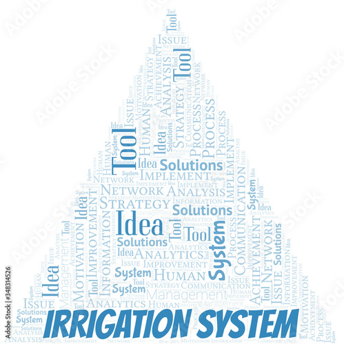 Irrigation System typography vector word cloud.