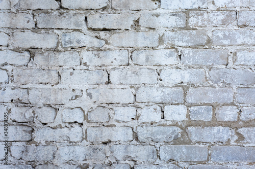  Old gray brick wall background or texture  close up.