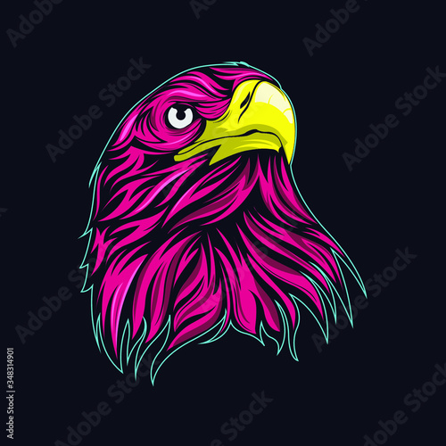 Illustration vector graphic eagle pink