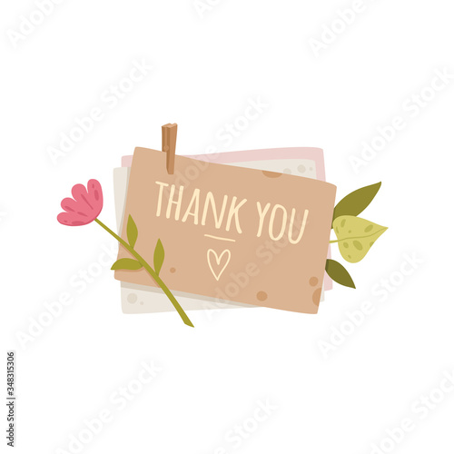 Nice letter postcard thank you concept background. Cartoon illustration of nice letter postcard thank you vector concept background for web design