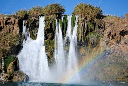 Waterfall with rainbow in Turkey