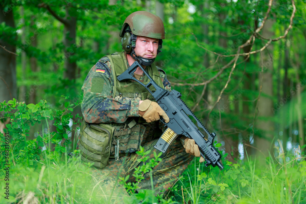 German soldier with a german assault rifle