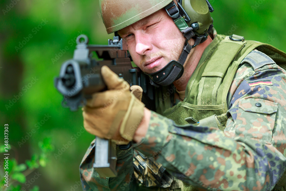 German soldier with a german assault rifle German soldier with a german assault rifle