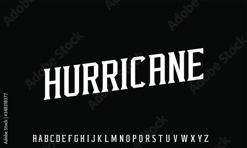 hurricane, vintage bold and strong font alphabet vector