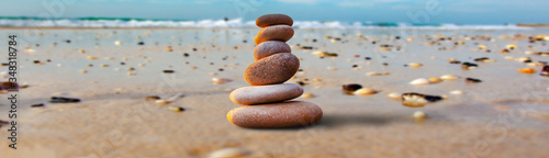 stones stacked on the beach