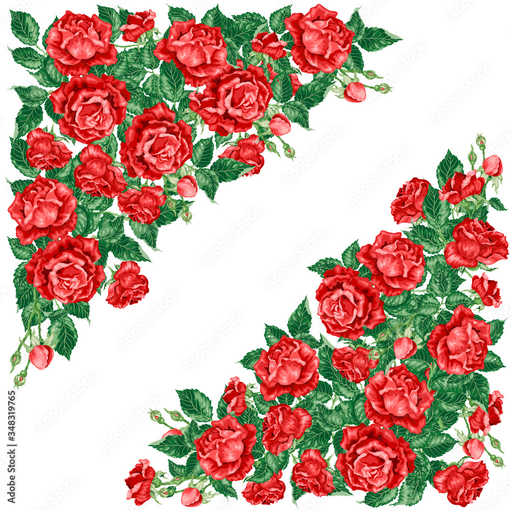 Vector angle frame with roses Vector angle frame with roses