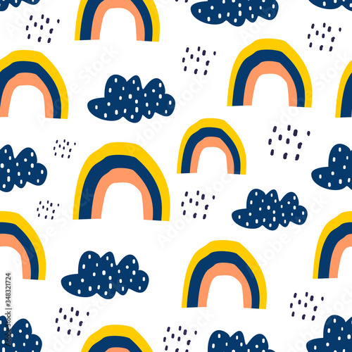 Clouds seamless pattern, ve...