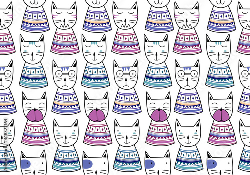 Seamless pattern with cute ...