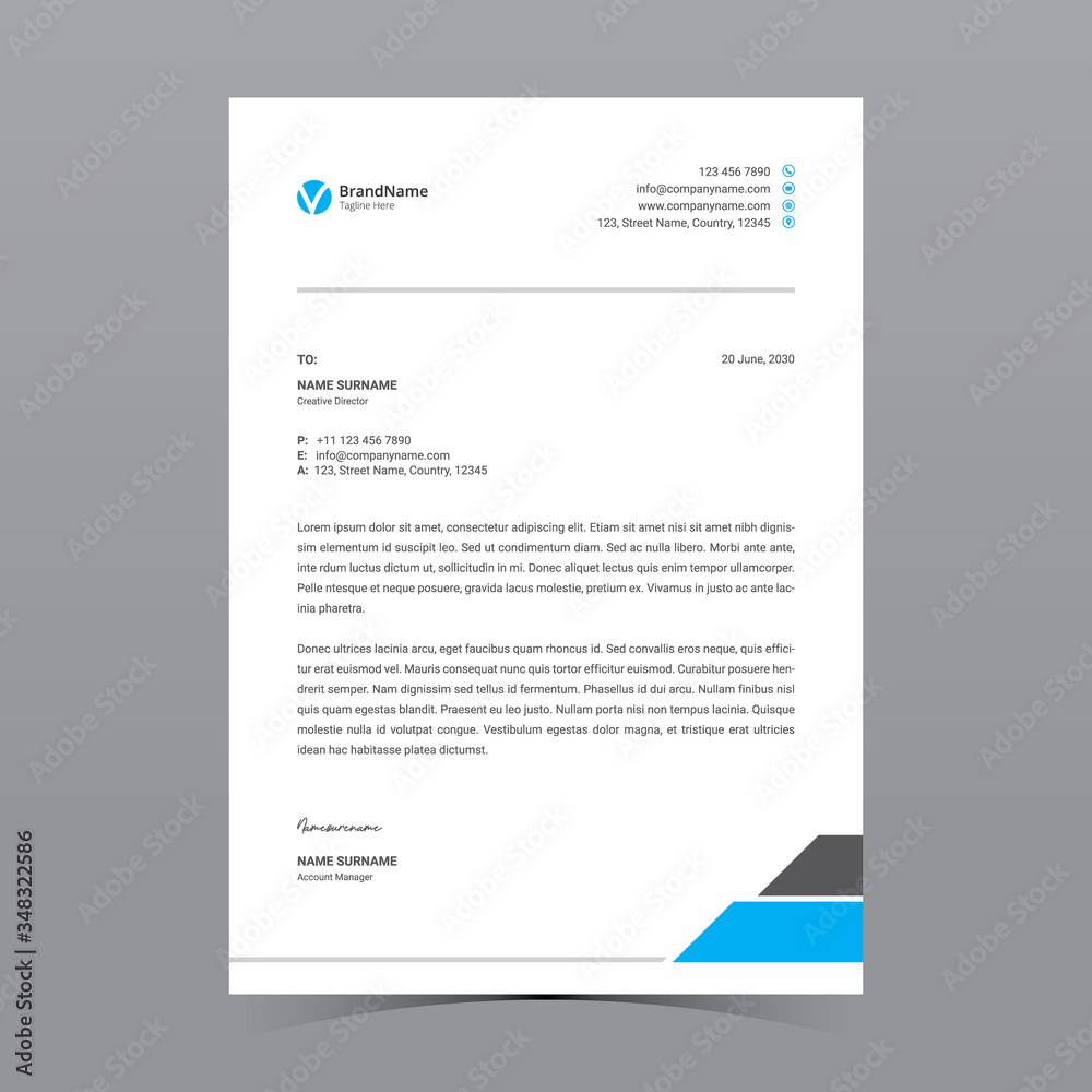 A4 Letterhead Template Vector Design A4 Letterhead Template Vector Design