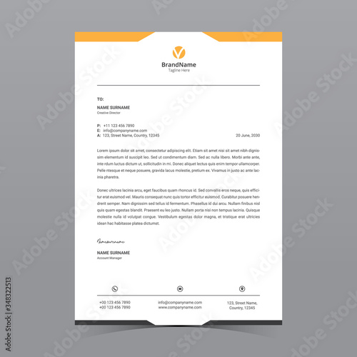 A4 Letterhead Template Vector Design