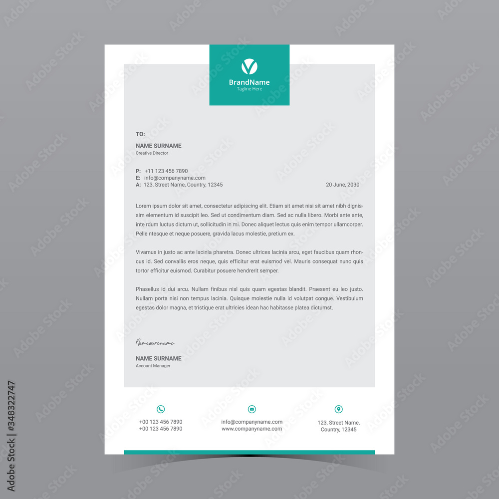 A4 Letterhead Template Vector Design A4 Letterhead Template Vector Design