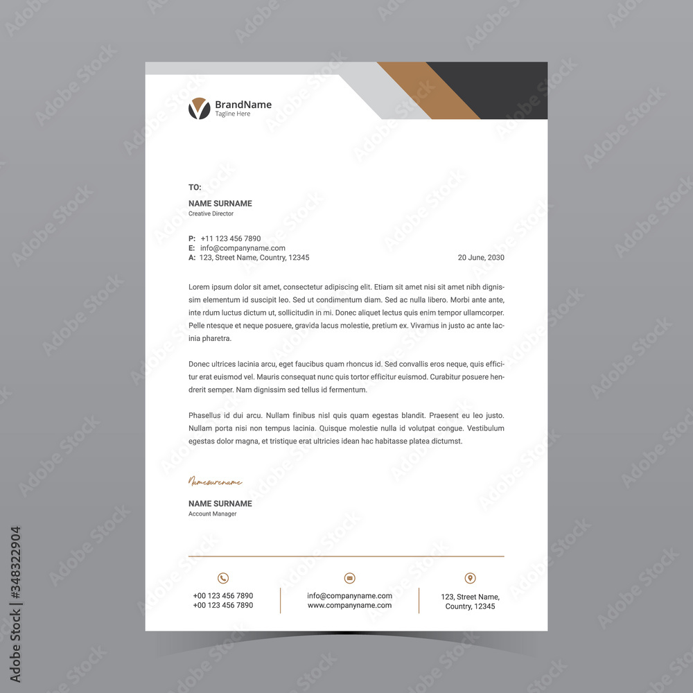 Naklejka premium A4 Letterhead Template Vector Design
