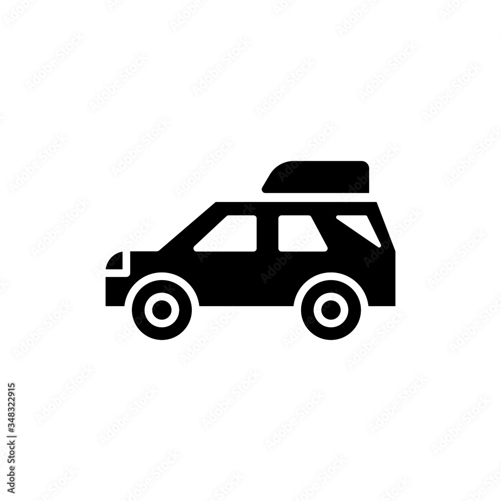 Suv car vector icon in black flat design on white background, sign for mobile concept and web design, Military vehicle glyph icon, Transportation symbol, logo illustration, Vector graphics