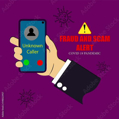 Illustration vector : conceptual of scammer and fraud alert Covid-19 pandemic