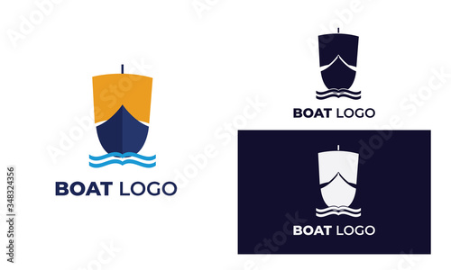 boat logo with style modern , can also be used yacht logo ,sailboat logo , beneteau , fishing boat, surfing  photo