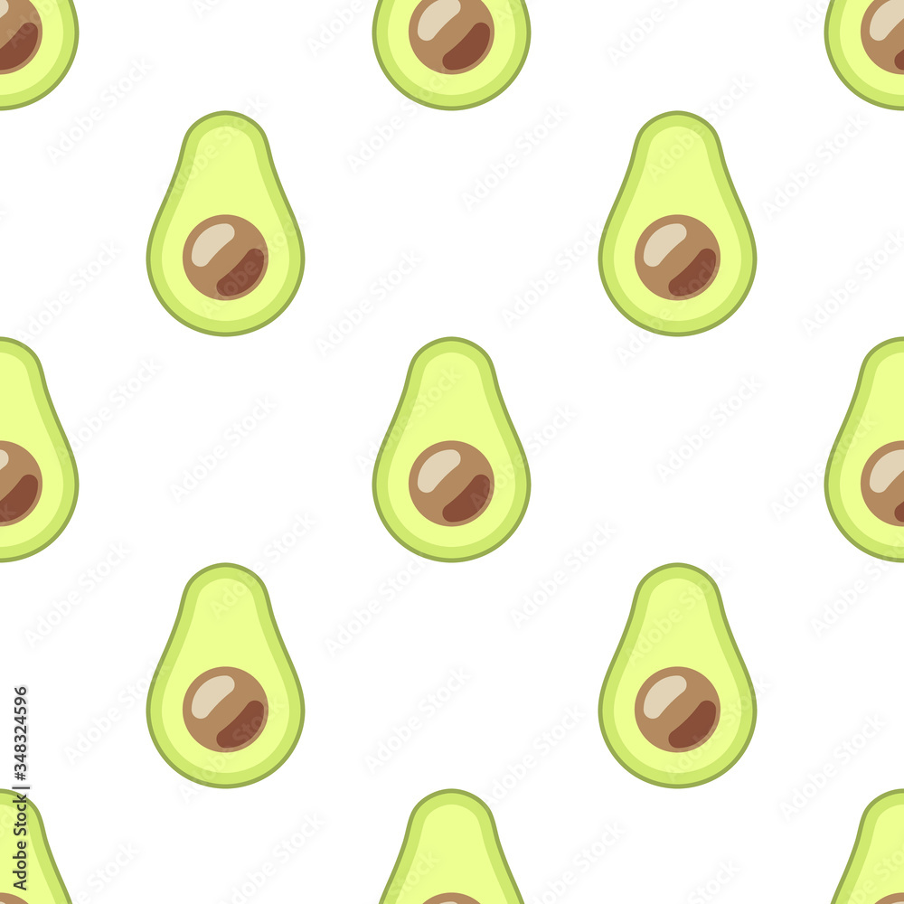Avocado seamless pattern on a white background in summer style. Cute, minimalist, simple. Avocado seamless pattern on a white background in summer style. Cute, minimalist, simple.